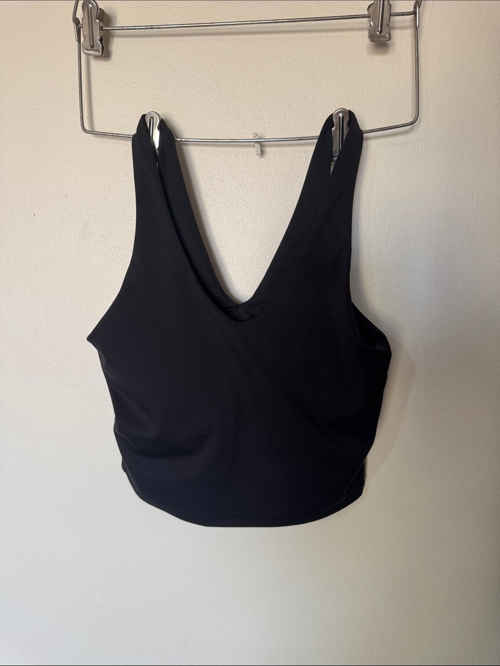 all in motion Black V-Neck Crop Tank Top